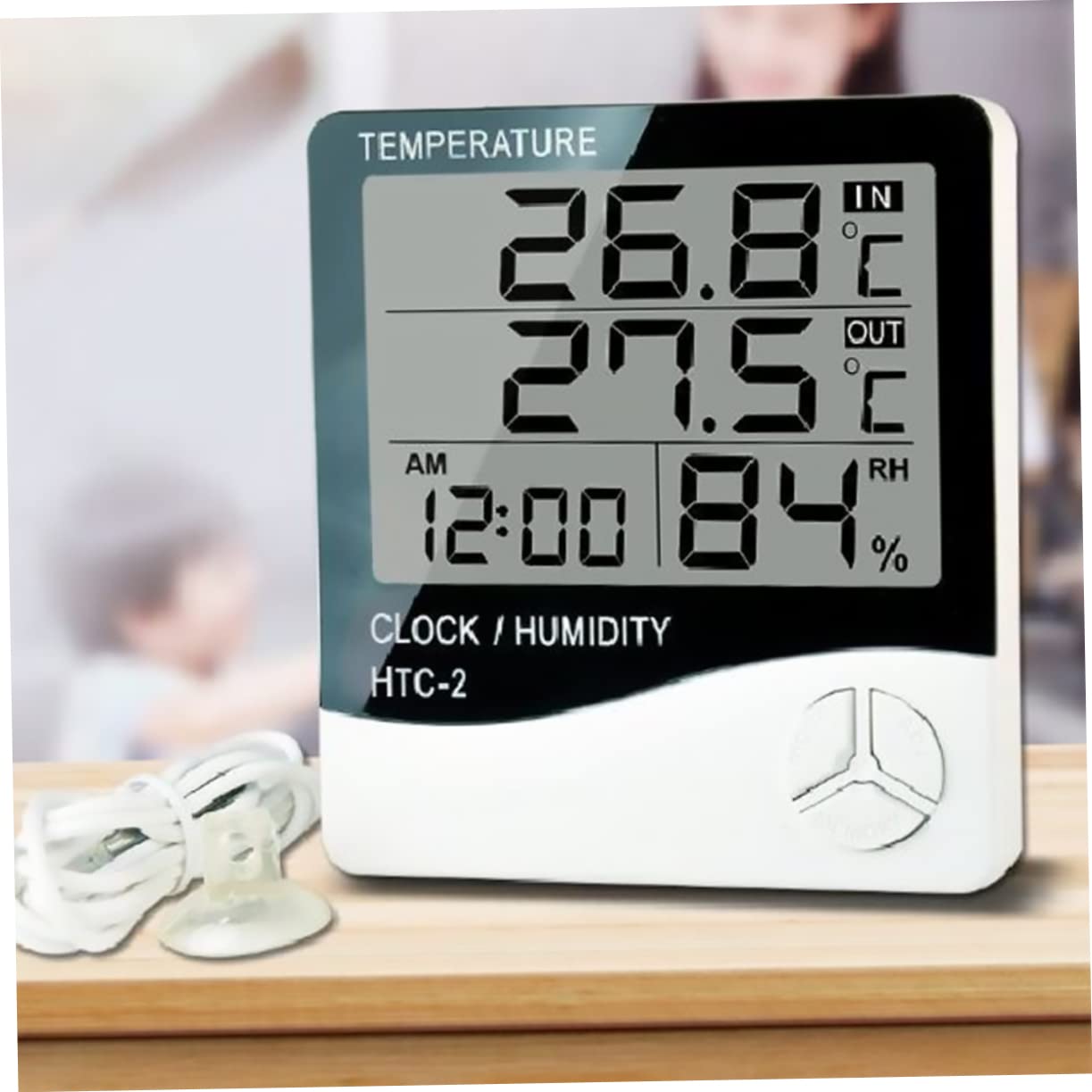 BESPORTBLE 3pièces Thermomètre Numérique Lcd Avec Hygromètre Intégré Pour Aquariums Et Terrariums Mesure De Température Et Humidité Réel Affichage Et Fonction Horloge Modèle Pile