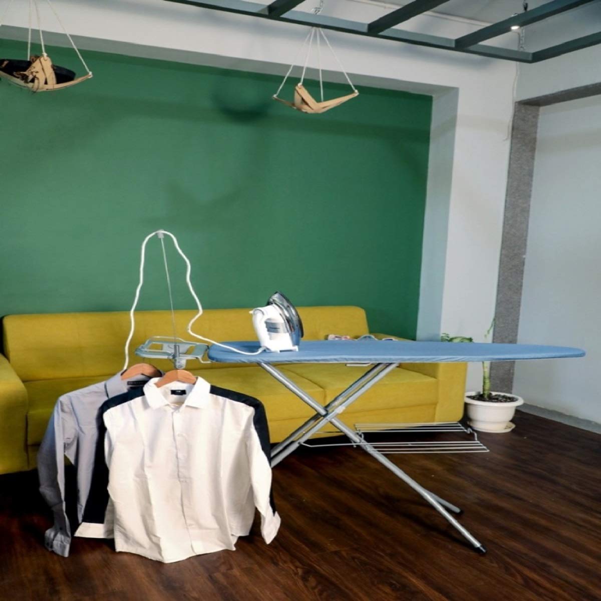 GOLDWIDE International Quality Ironing Board/Iron Table Stand with Press Holder, Foldable & Height Adjustable/Ironing Board with Multi-Function Ironing Table/Ironing Board Covers (IRONING BOARD)