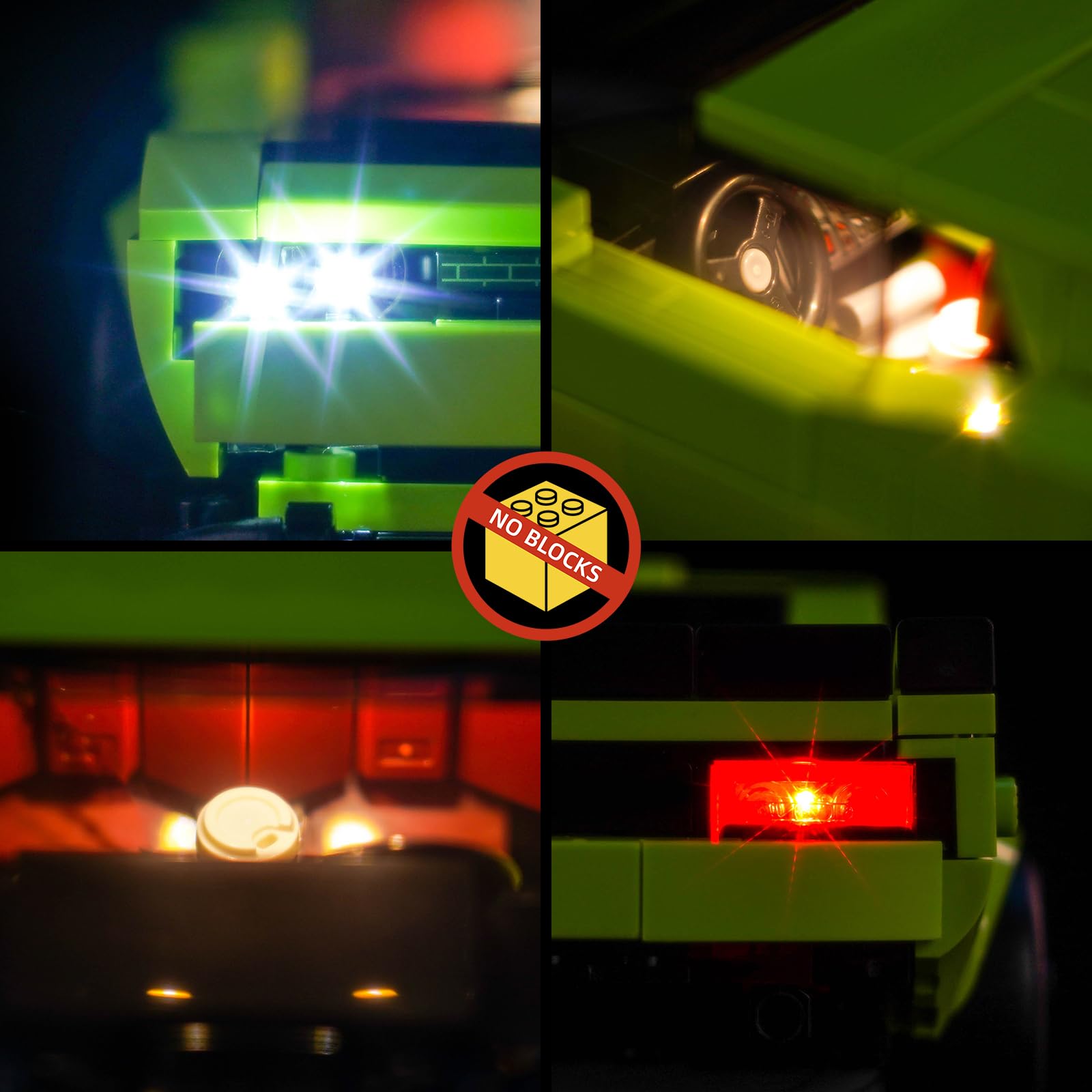 Light Kit Compatible with Lego 77237 Dodge Challenger SRT Hellcat Sports Car (No Model) - Image 4