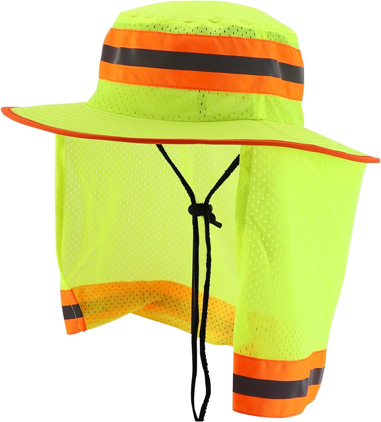 Trendy Apparel Shop High Visibility Neon Color Reflective Boonie Hat Mesh Flap