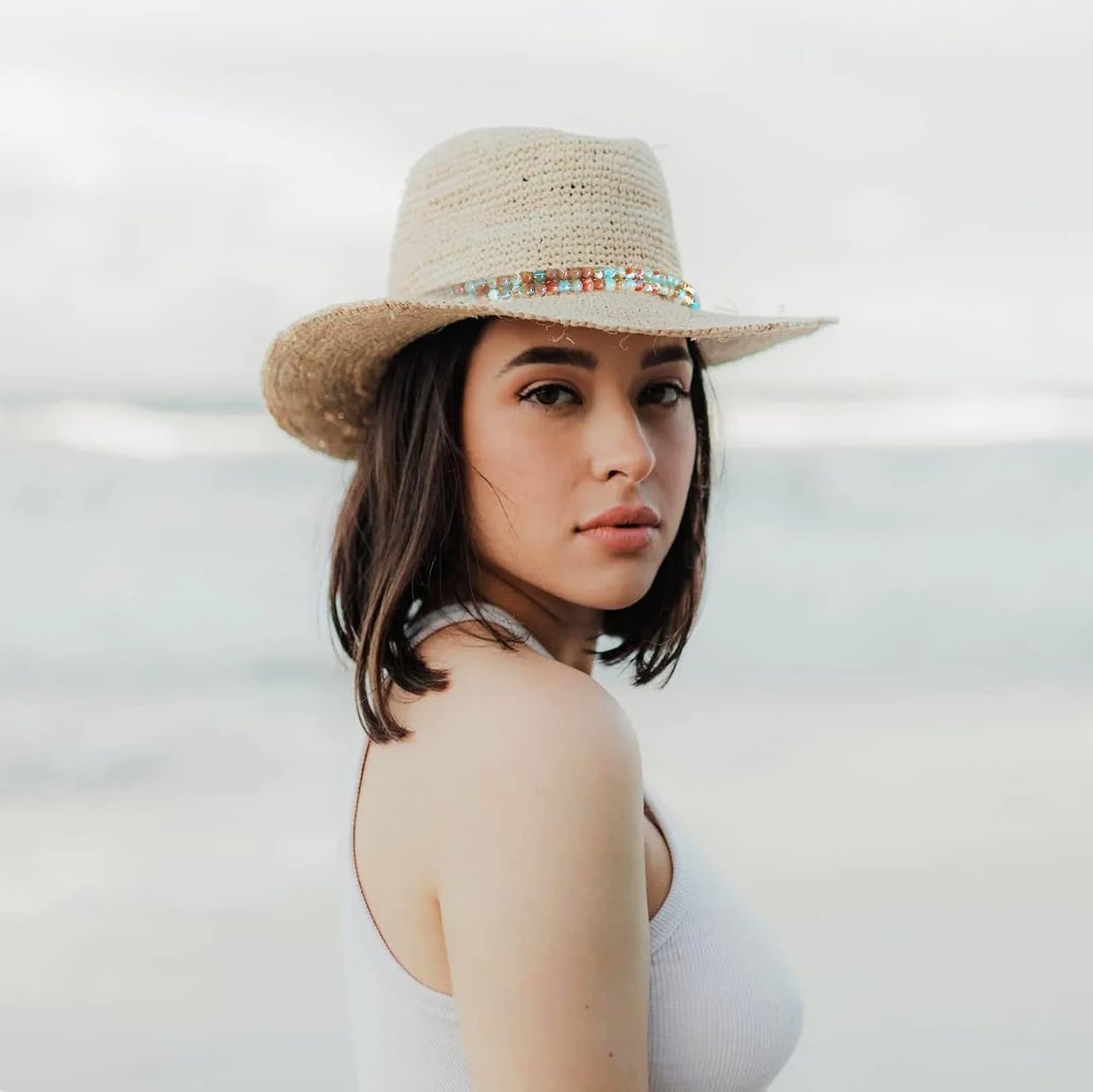 Hat Band for Womens Cowboy Hat, Hand Made Replaceable Hat Belt for Men Panama Hat Fedora - Image 3