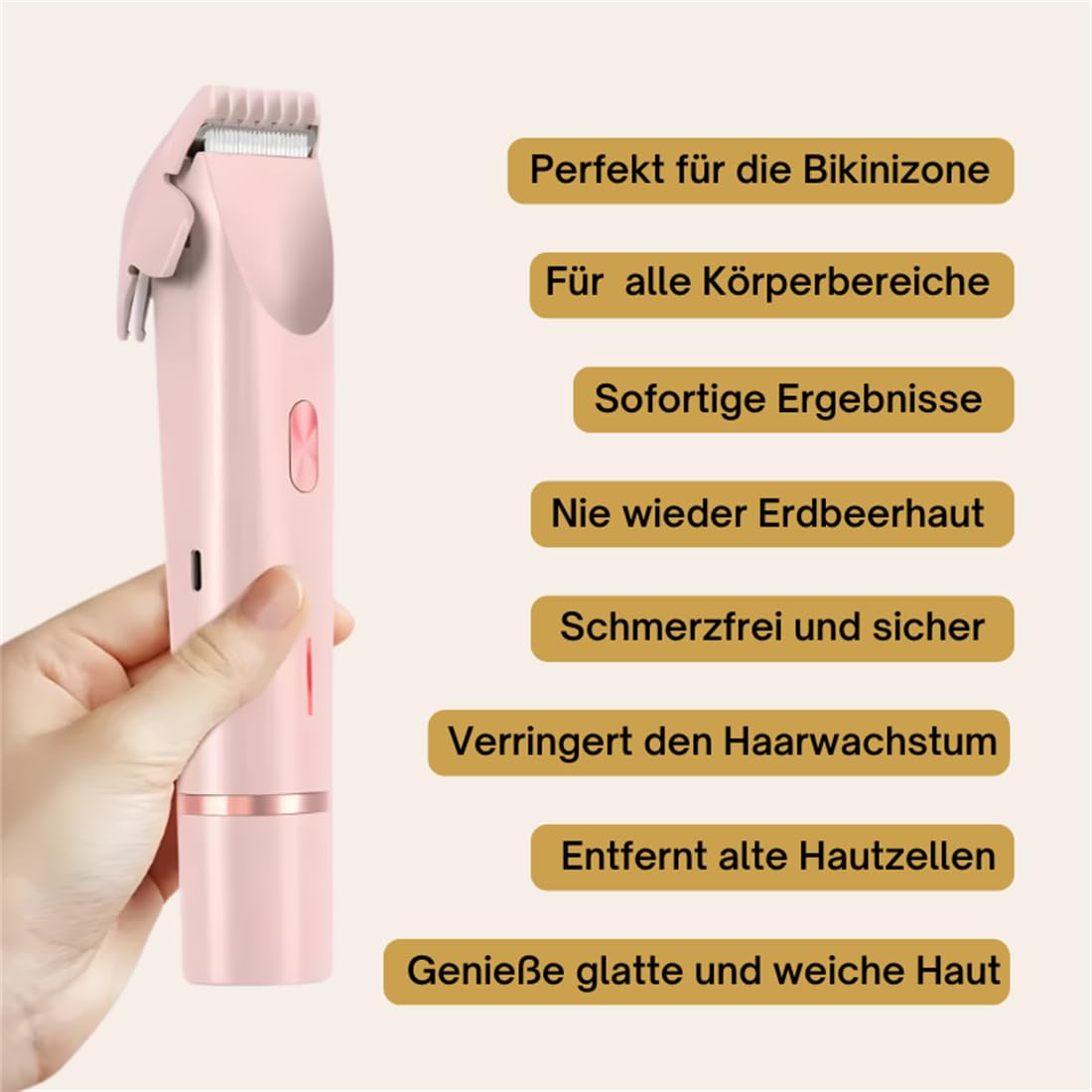 Damenrasierer Elektrisch Intimbereich 2-in-1 Epilierer & Rasierer – Kabellos, Wiederaufladbar, Sanft für Beine, Gesicht, Achseln & Bikinizone – Schmerzfreie Haarentfernung, Wet & Dry