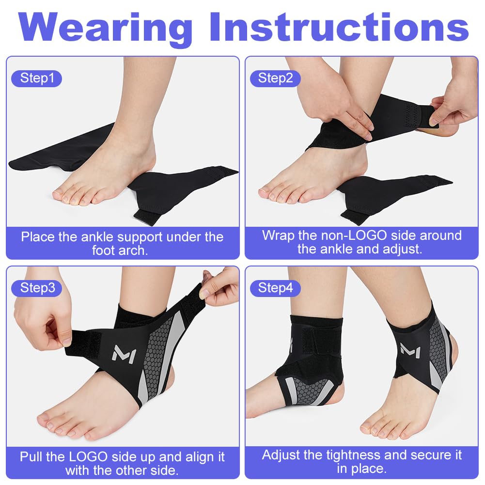 Beugo Tobillera para Esguince, Tobillera Deportiva, Lateral Tobilleras Esguince Ajustable, Diseño en Y, Ankle Support Protector de Tobillo Par Unisex para Deporte Correr Fútbol, Tamaño único — view 4