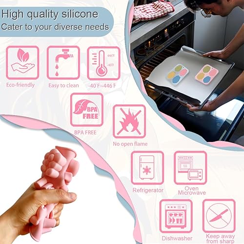 Miniatura 4 de Paquete de 2 moldes de silicona con cabeza de león, 4 cavidades 3D con forma de cabeza de león macho, bandeja para bricolaje, herramientas de