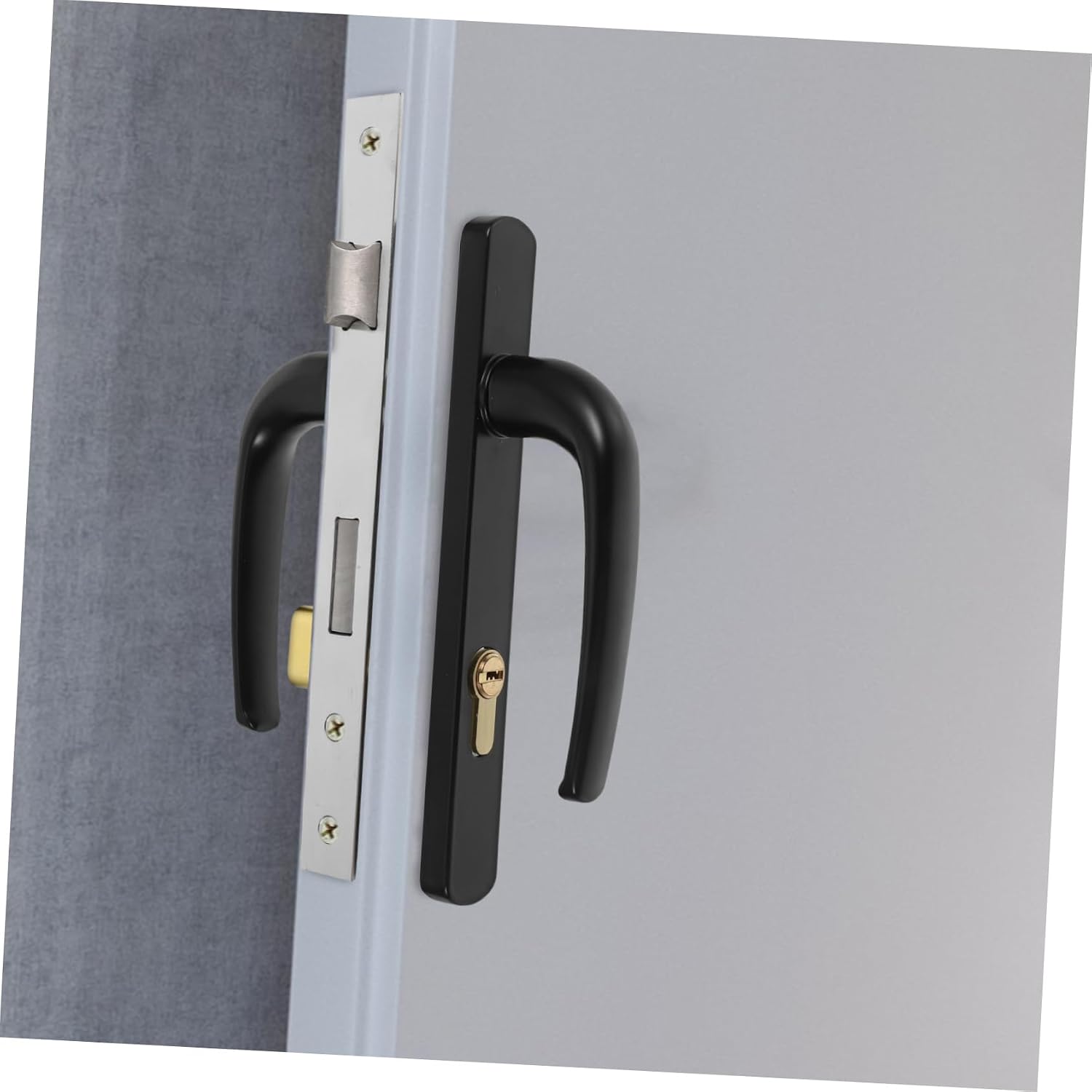 Homoyoyo Aluminum Alloy Storm Door Lock Heavy Duty Mortise Lock for Exterior Doors