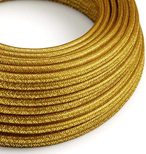 CA Creative Cables Gold Glitter Covered Round Electric Cable - RL05-150ft, 3 x 18 AWG