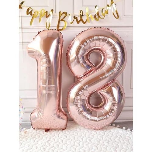 Balão Metalizado De Número Decoração - 40cm Latex | Rose Gold (4)