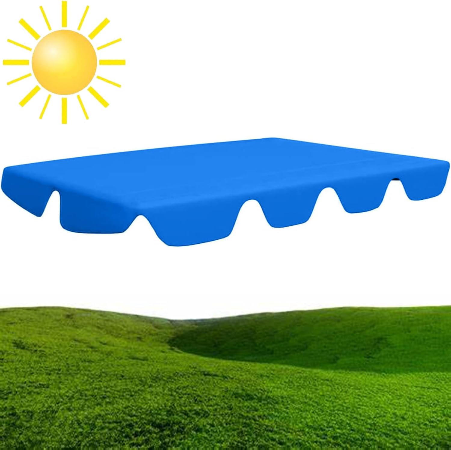 Patio Swing Canopy Cover Replacement 76.6x49.1x5.9in, Replacement Canopy for Swing Seat, Outdoor Swing Canopy Replacement, 2/3 Seat Swing Canopy Replacement Garden Winds