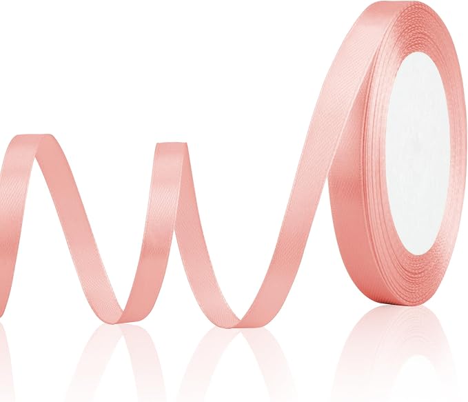 Amazon.com: Pink Ribbon Rose Gold Ribbon for Gift Wrapping 3/8 Inch 25 ...