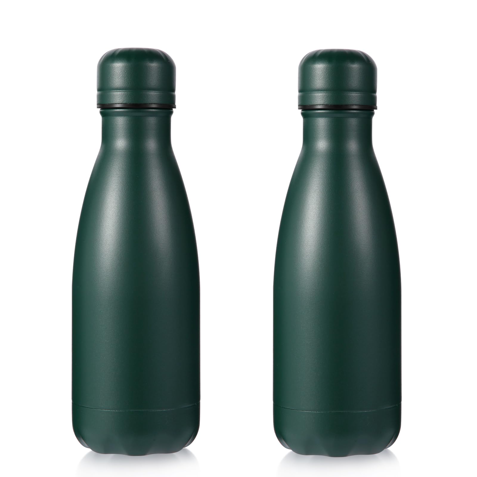 Volhoply 350ml/12oz Small Water Bottle Stainless Steel, BPA Free Insulated Water Bottles, Double Wall Cola Shape Flask, Keeps Cold 24 Hours and Hot 12 Hours for Kids Handbag (Army Green,2)