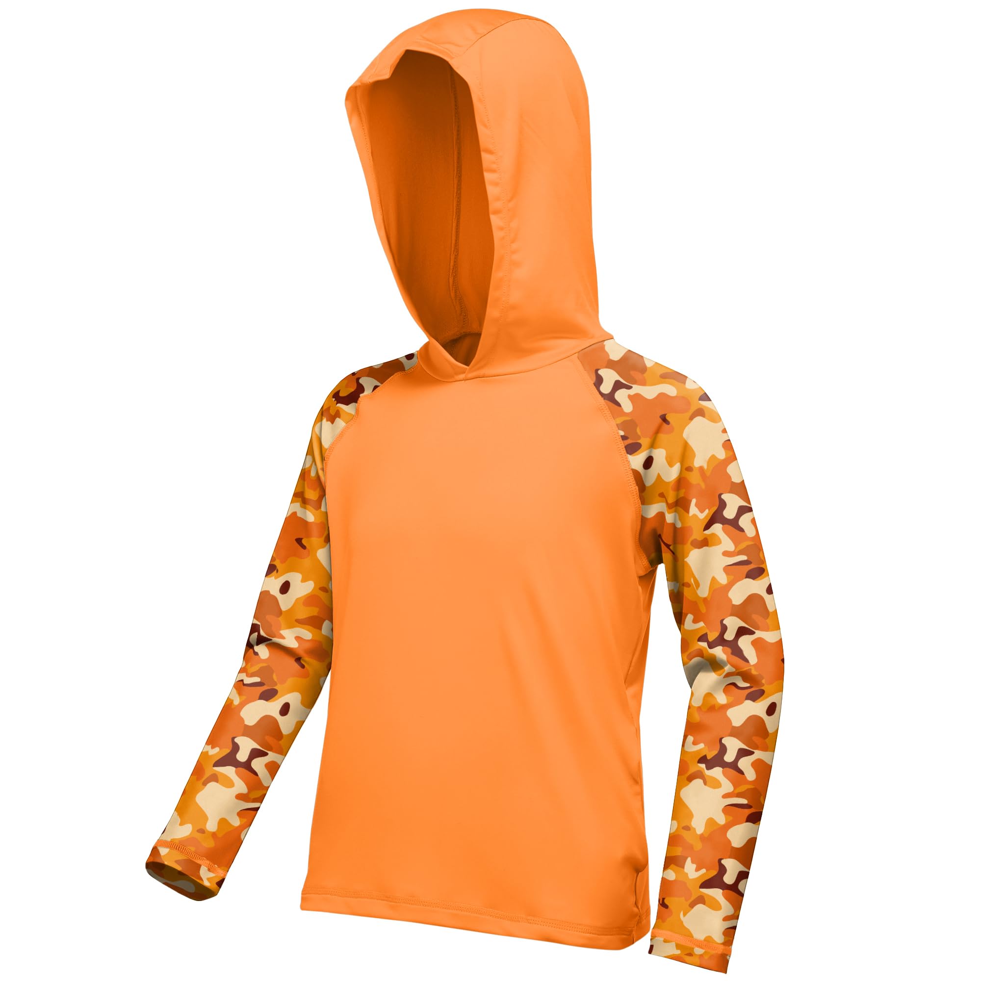 Boys Rash Guard Swim Hoodie, Kids Long Sleeve Sun Fishing Shirts