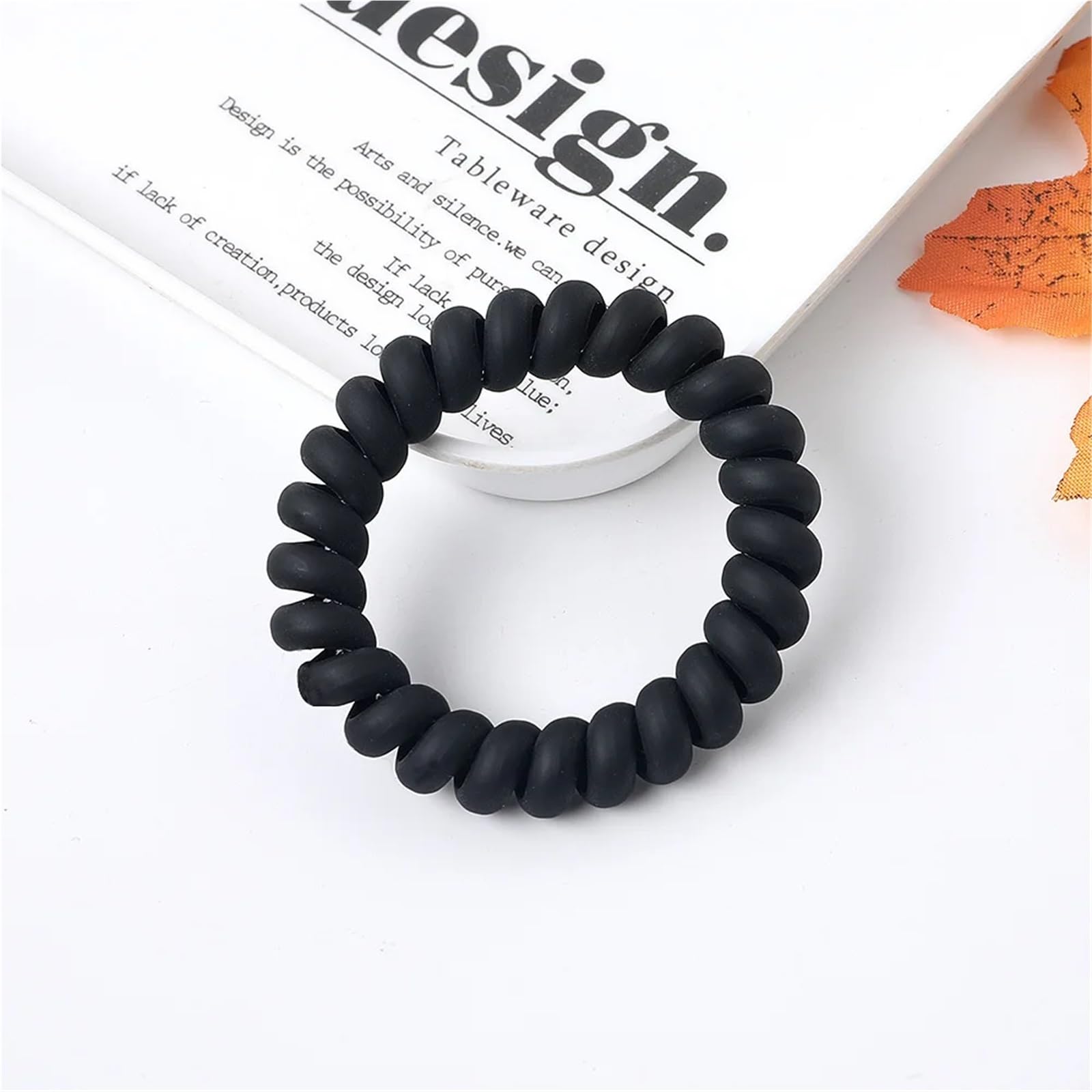 Elastici per capelli, 100 pezzi, elastici, colorati, a spirale, elastici per capelli, colore nero