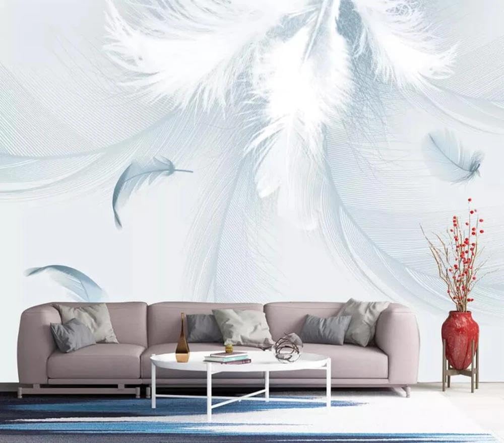 Papier peint mural 3d blanc ILIYA en intissé haut de gamme pour un salon élégant