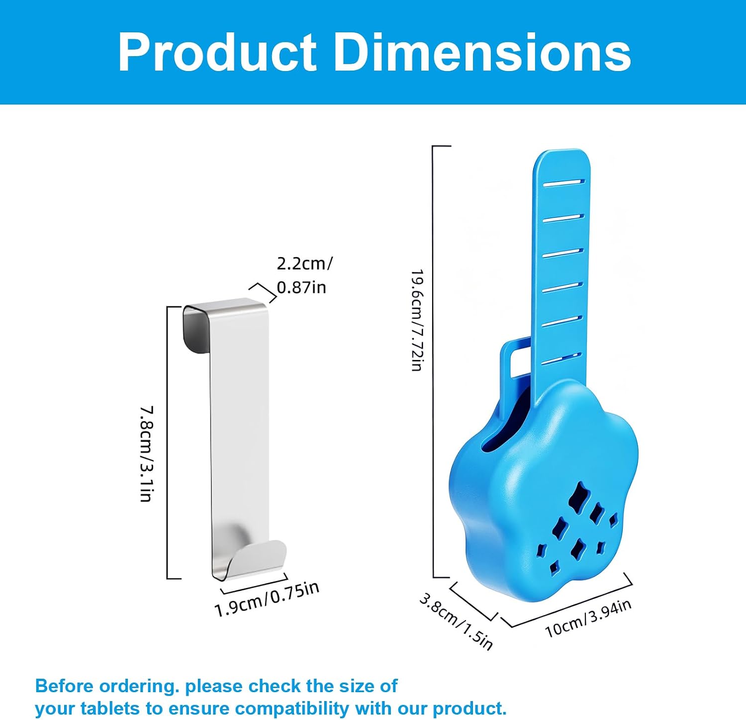 Adjustable Toilet Tank Tablet Holder, Silicone image 2