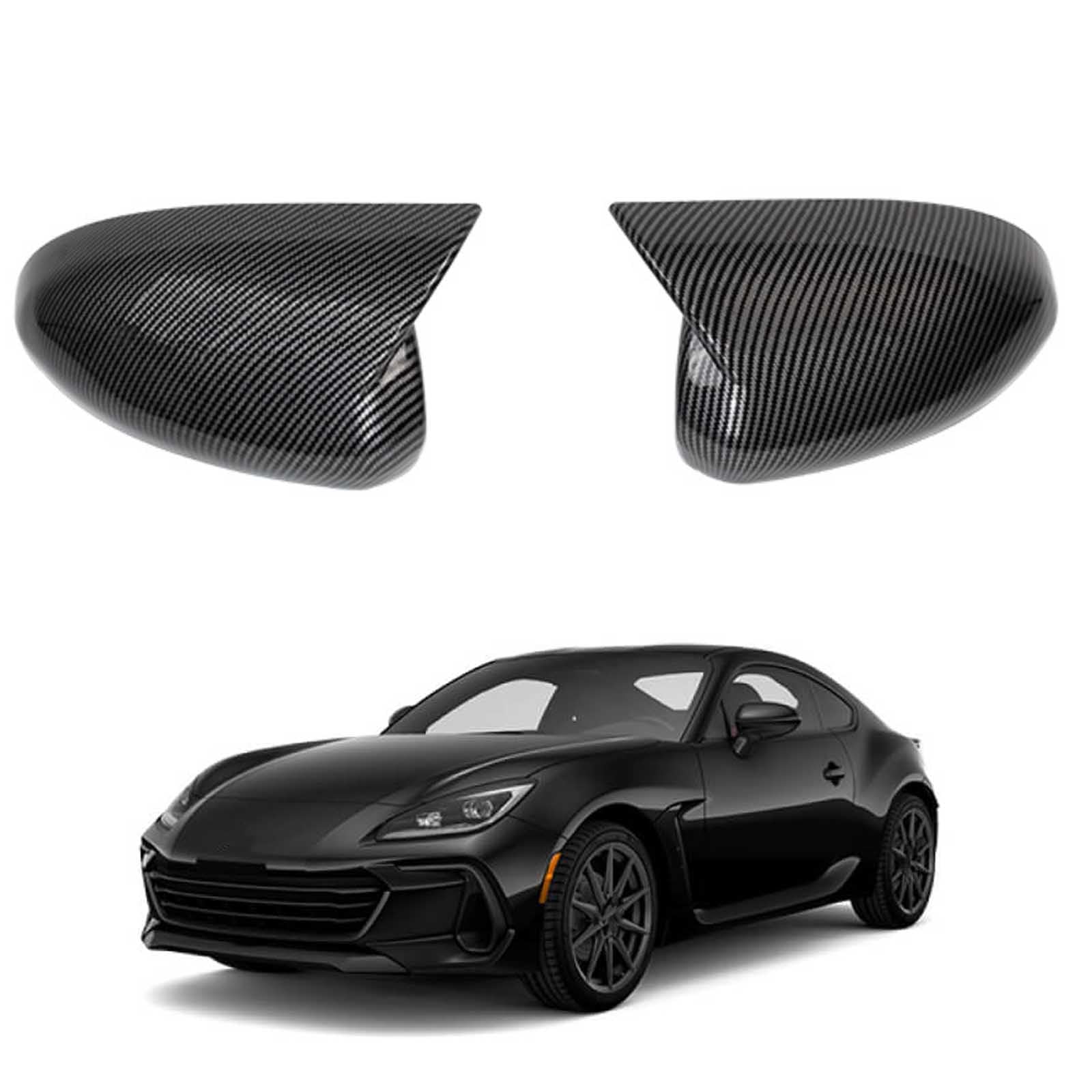 PAPEP Door Mirror Cover Caps for Subaru BRZ 2022, Left Right Side Wing Rearview Mirror Cover Lid 2 Pieces Exterior Styling Accessory,Carbon fiber texture