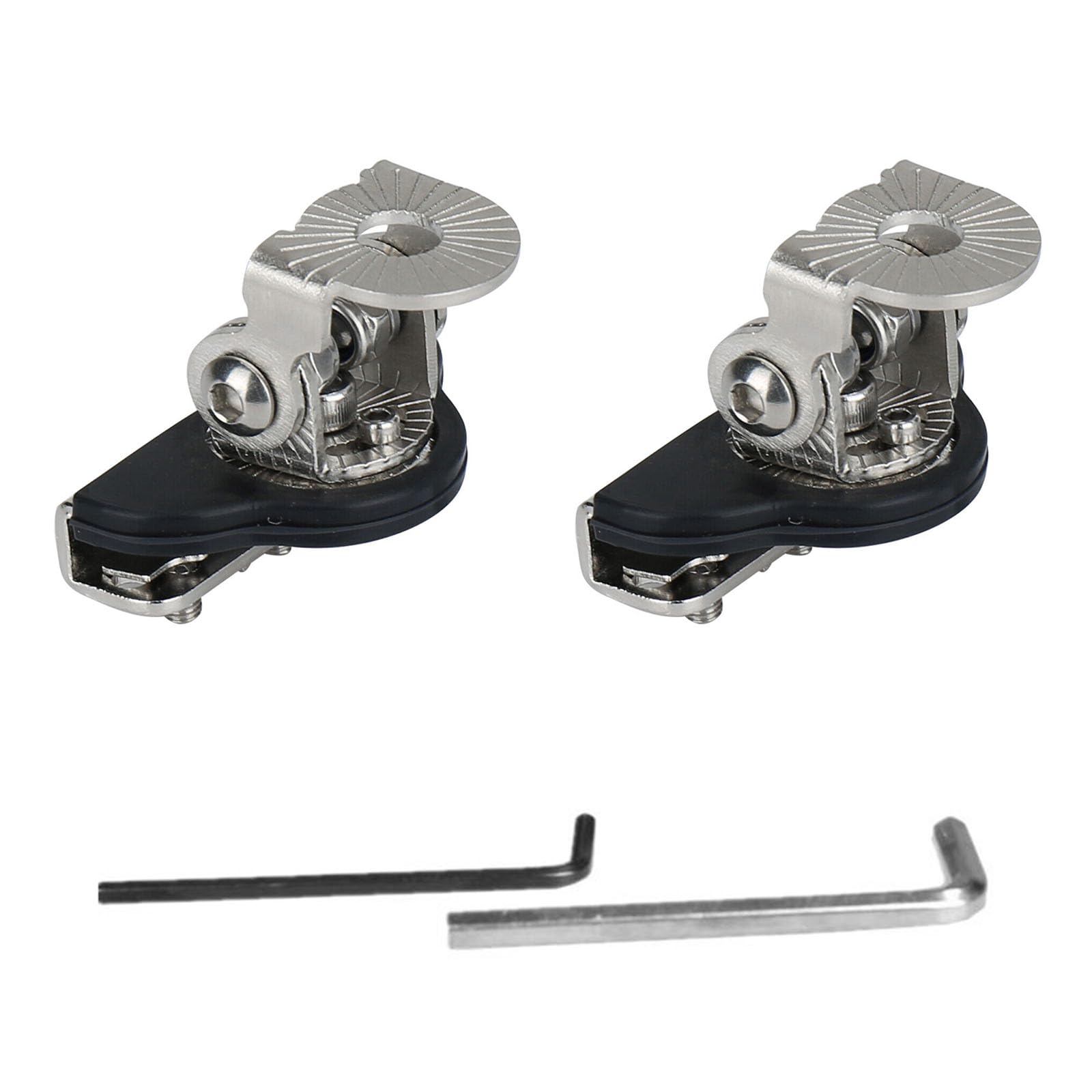 2PCS Hood Mount Light Brackets LED Light Bar Mounting Brackets, 304 Stainless Adjustable Pillar Engine Hood Clamp LED Work Light Holder Fixing Bracket for J-eep Off Road Car Truck SUV(Silver)