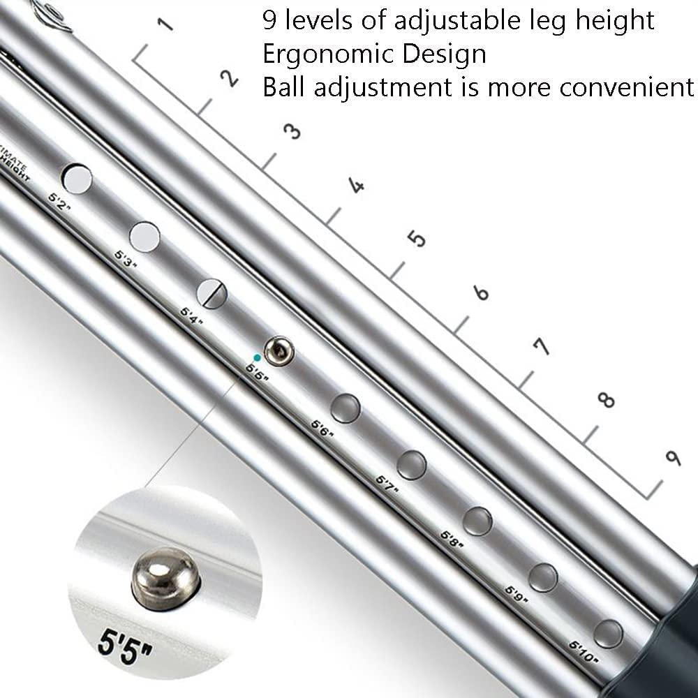 PAASHE Muletas para Adultos, Bastones portátiles para Caminar, Bastones para Caminar Seguros y confiables, par de Bastones de Aluminio para Caminar bajo el Brazo con Almohadillas para Las Axilas