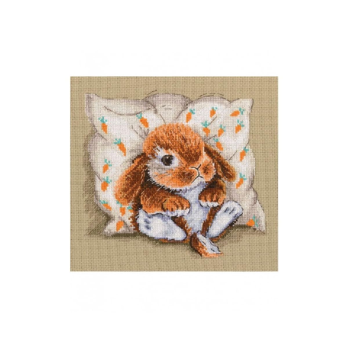 Kit Broderie Point De Croix RTO – Bébé Et Lapin, Motif M157 (20x18 Cm) – Idée Cadeau Créative