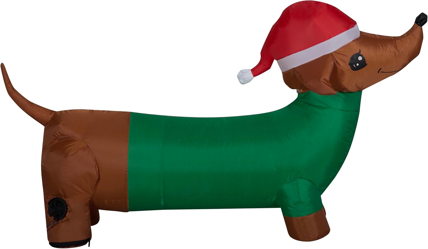 4 Ft Airblown Inflatable Weiner Dog Dachshund with Santa Hat Christmas Decor