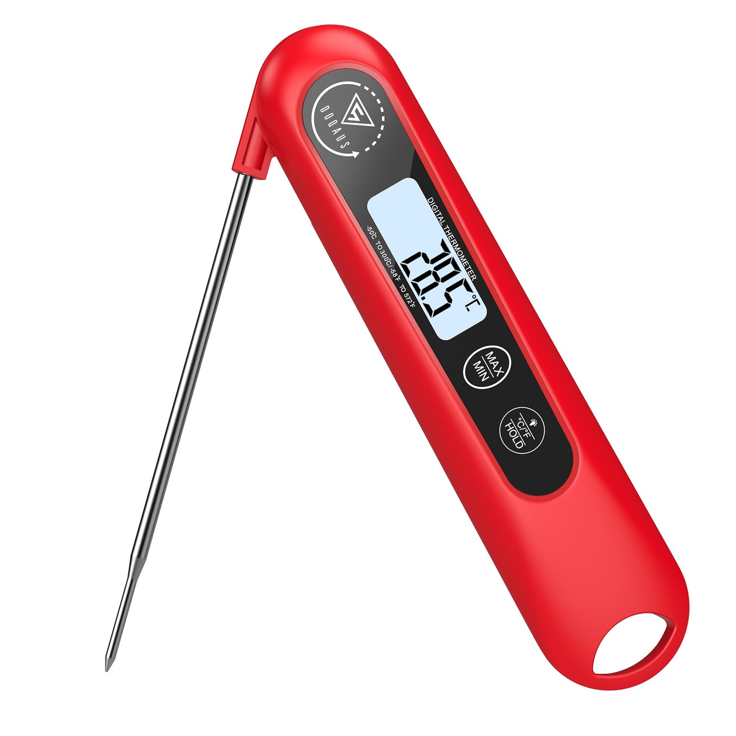DOQAUS Termometro Cocina Digital de Lectura Instantánea de 3s, Termómetro Alimentos con Plegable Sonda Larga, Termometro Carne con Pantalla LCD para Carne, BBQ, Comida, Liquidos, Aceite, Agua（Azul） — view 11
