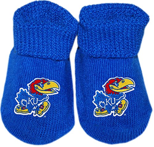 University of Kansas Jay Hawks Newborn Baby Bootie Sock
