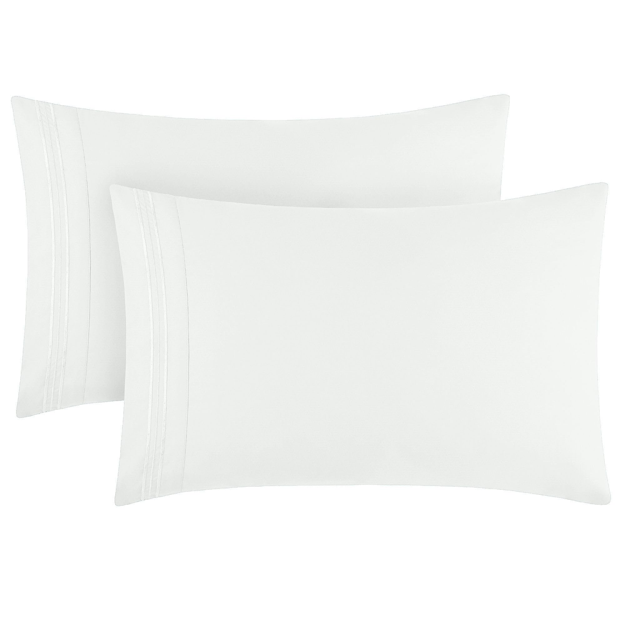 Photo 1 of Mellanni Pillow Cases - Luxury, Extra Soft, Cooling Pillow Covers - 2 PC Iconic Collection Pillowcases - Envelope Closure (King 20" x 40", Ivory)