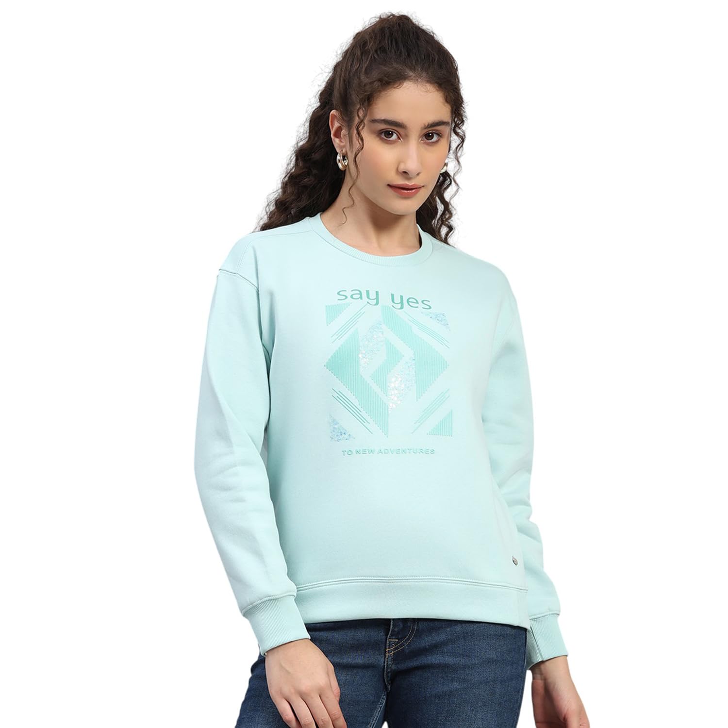 Womens Regular Fit Printed Pull On Closure Full Sleeve Winter Sweatshirt |Pullover for Ladies | Soft Comfortable Casual Winter Wear for Women's(Pack of 1)