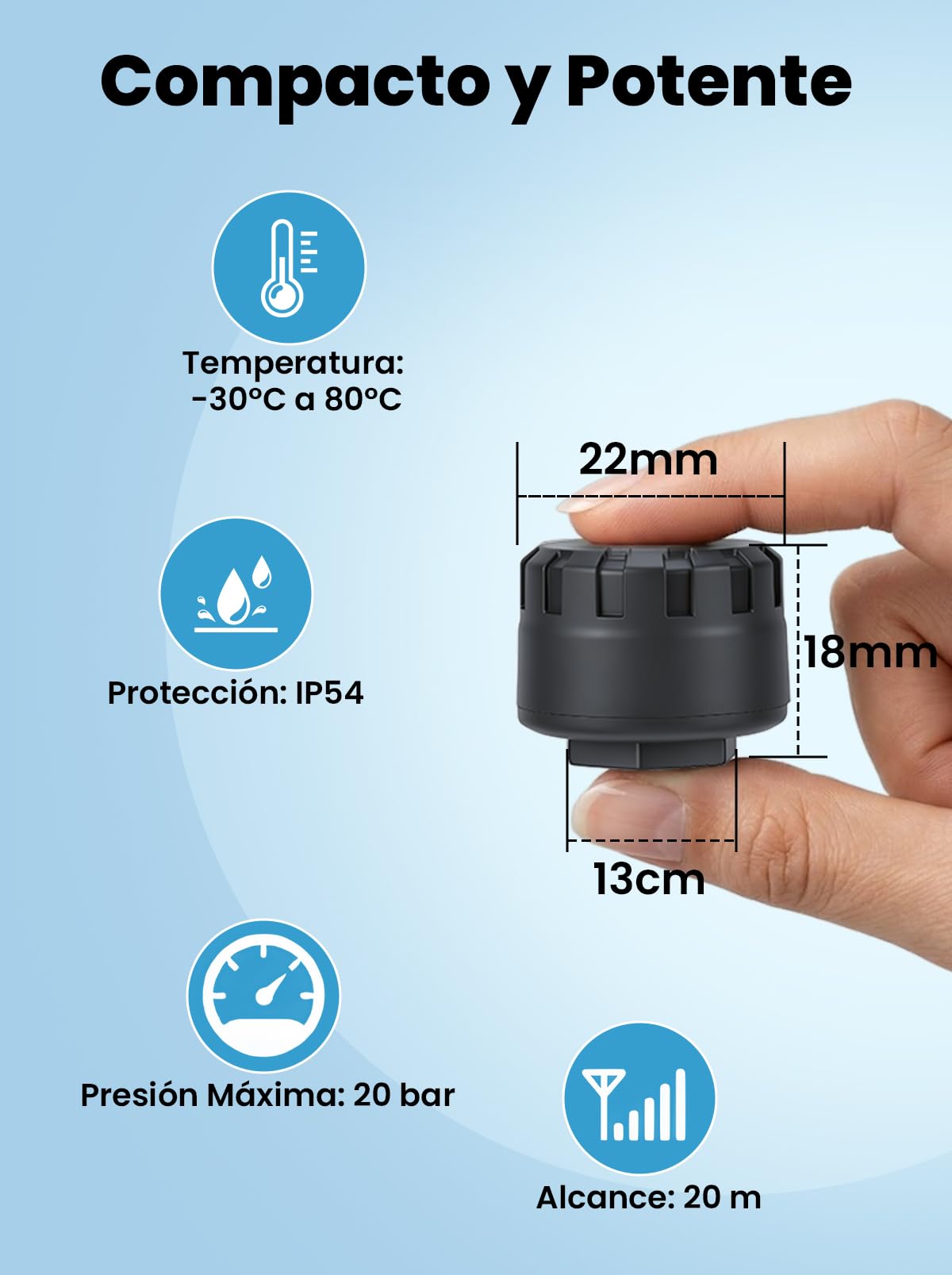 de Monitoreo de Presión de Neumáticos Sensores de Presión de Neumáticos Inalámbricos TPMS para Motocicletas y Automóviles con Aplicación Función de Alarma de Temperatura de (2PCS)