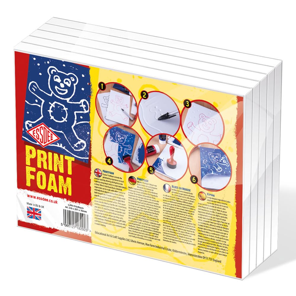 Essdee PrintFoam, A4 (210x297mm), Pack of 5 Sheets, 10/PFA4-5