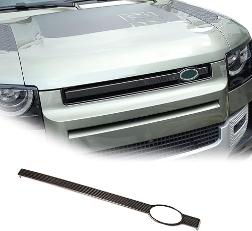 Tiras de rejilla delantera para Land Rover Defender 90 110 2020-2022 Tiras de rejilla para decoración de automóvil (100% fibra de carbono real,