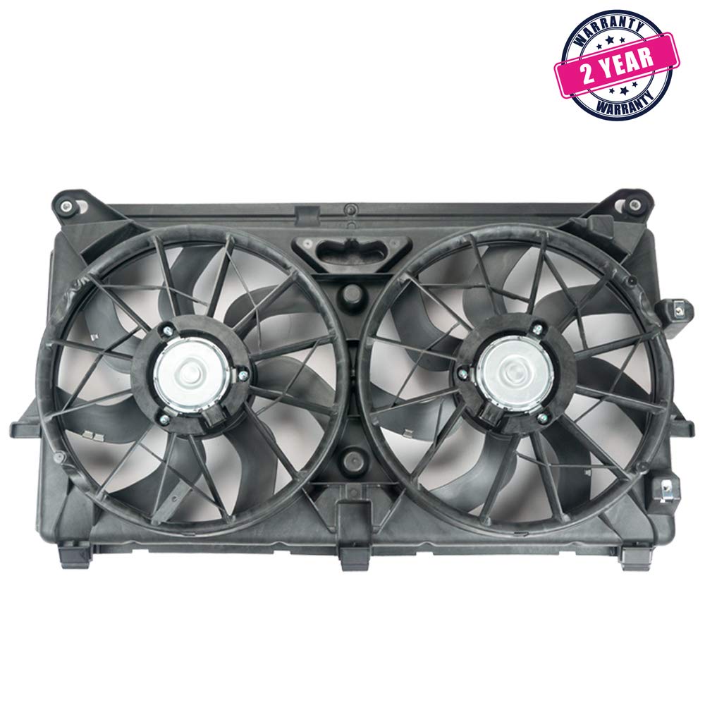 Focreedy GM1101 Replacement Dual Radiator & Condenser Cooling Fan Assembly For Chevrolet/Chevy Tahoe Silverado Avalanche For GMC Sierra