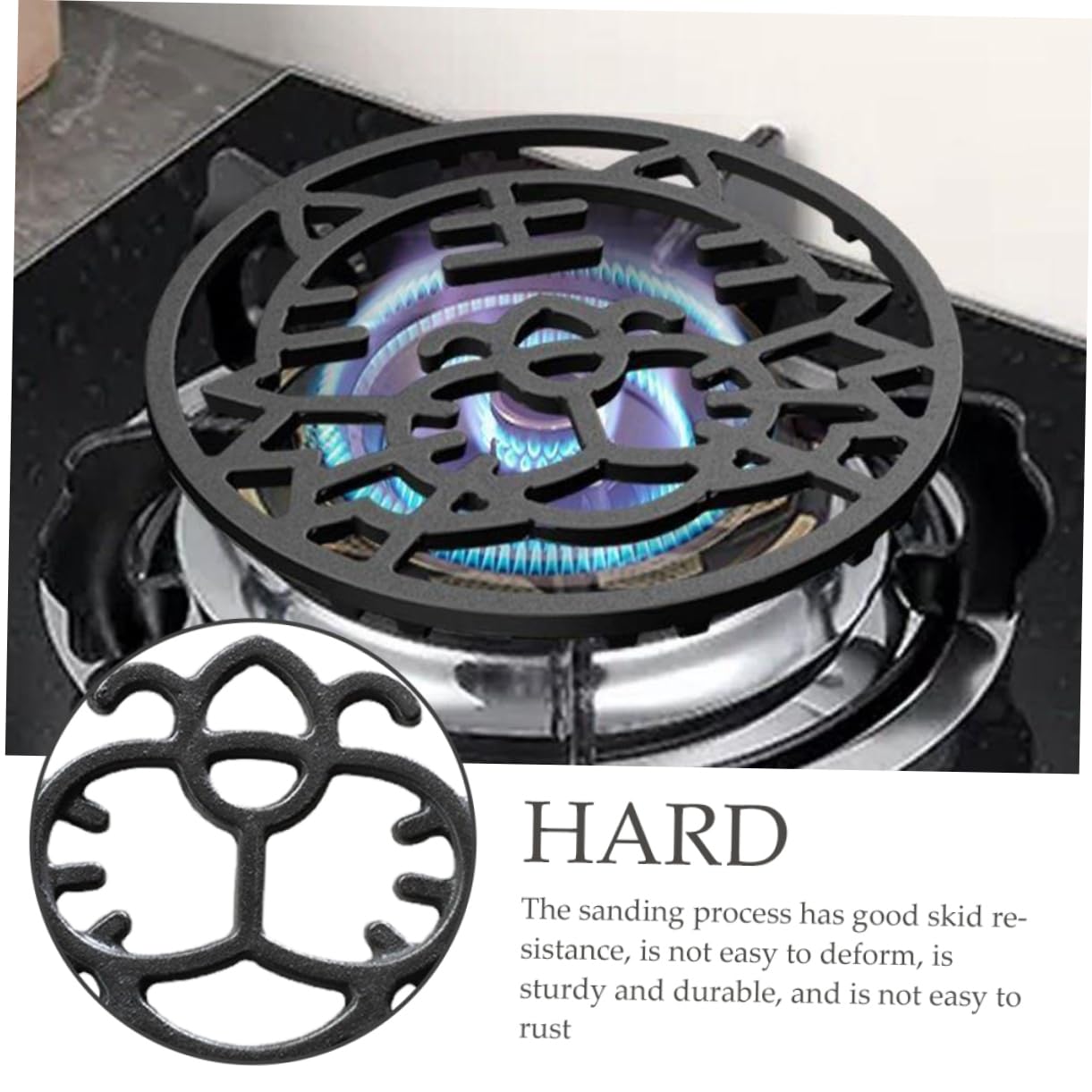 COLLBATH Household Wok Rack Heat Resistant Cast Iron Cooking Pot Stand for Gas Stoves and Stable Support for Stir Fry Pans Non Slip Design for Use