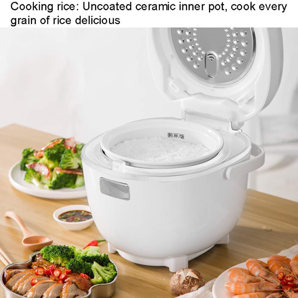 Rijstkoker Rijstkoker en stoomboot (2L/400W/220V) Hoogwaardige binnenpan Met keramische Coating, spatel en maatbeker Rijst voor maximaal 3~6 personen