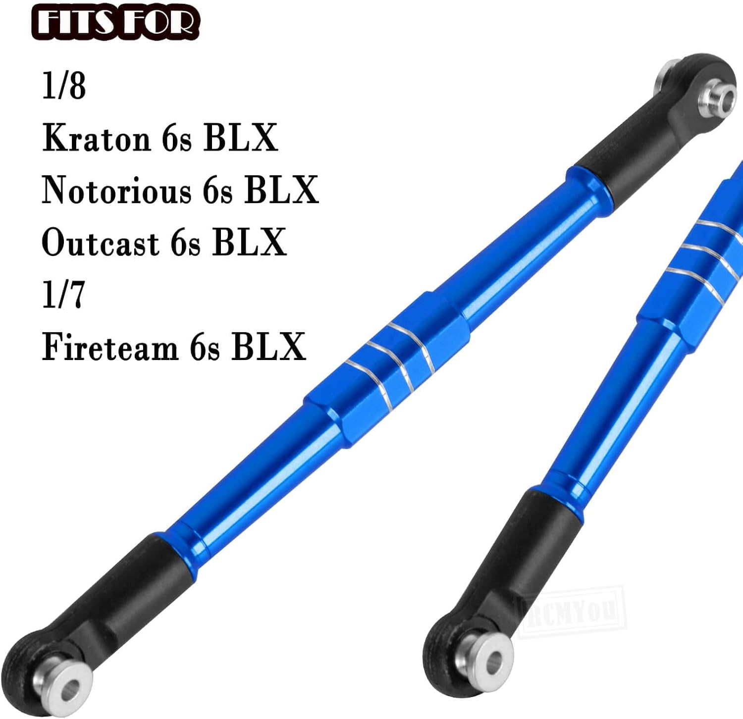 RC 7075 Aluminum Turnbuckles Camber Links Upgrades Part for 1/8 Kraton Notorious Outcast 6s BLX 1/7 Fireteam 6s BLX,Turnbuckles Camber Links w/25T Servo Arm,Navy Blue