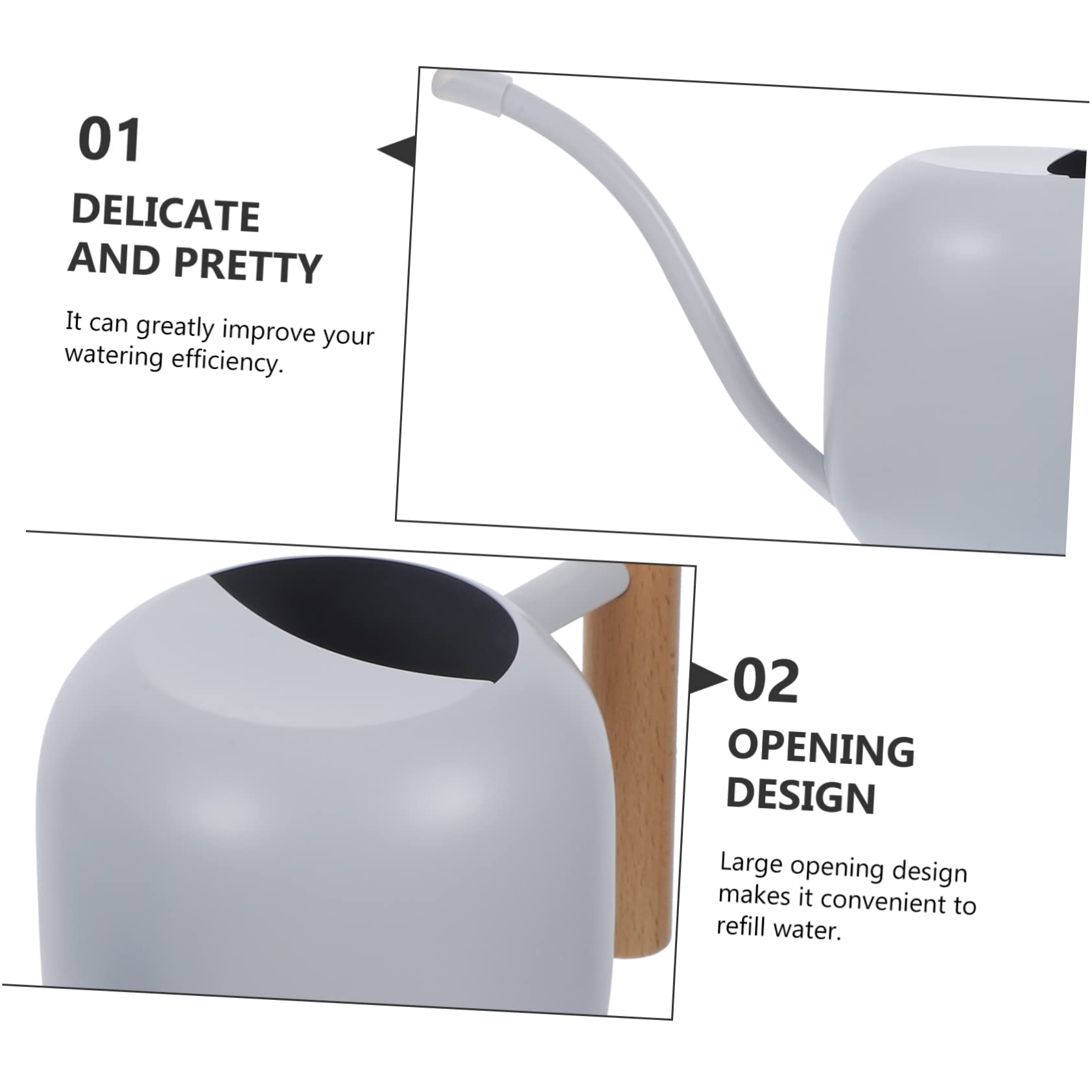 Regadera Pequeña De Largo 1.2l para Plantas Mango Ergonómico y Hervidor De Acero Inoxidable