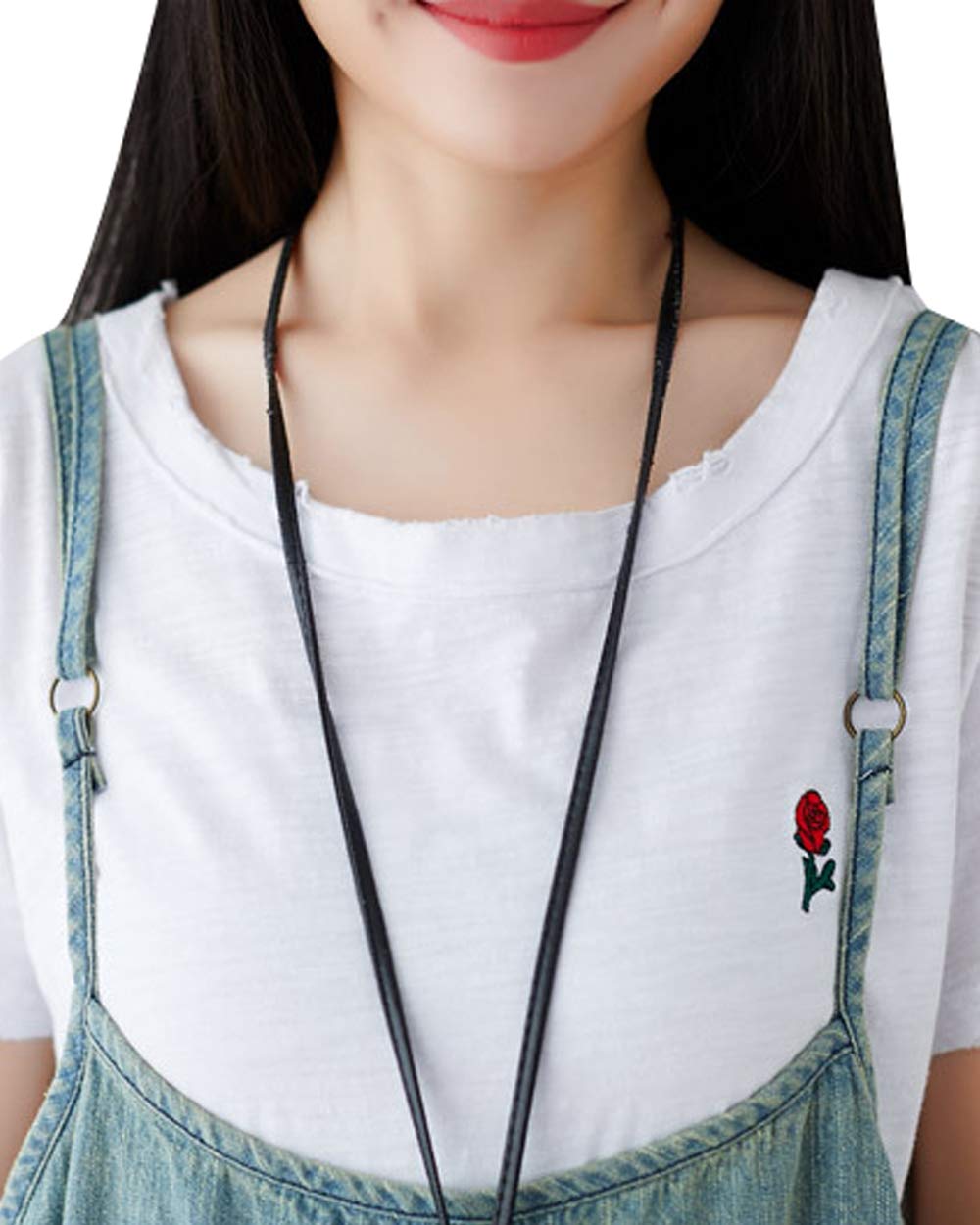 Donna Stampato Tutine Casual Tuta Denim Salopette