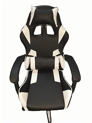 Silla Gaming,Sillón Gamer Ergonómico con Reposapiés &amp; Reposacabeza Cojín Lumbar,Sillas de Escritorio de Oficina para Gamer,Oficina (Blanco)