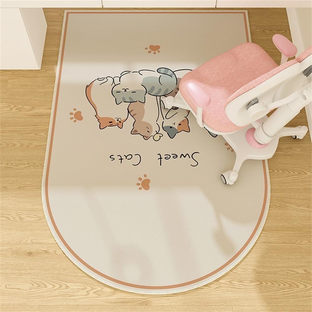 SSDDLZEQ Premium durable range Floor Protection Mat For Office Chairs And Multi-purpose Study Areas(Cute Cat,100x120cm)