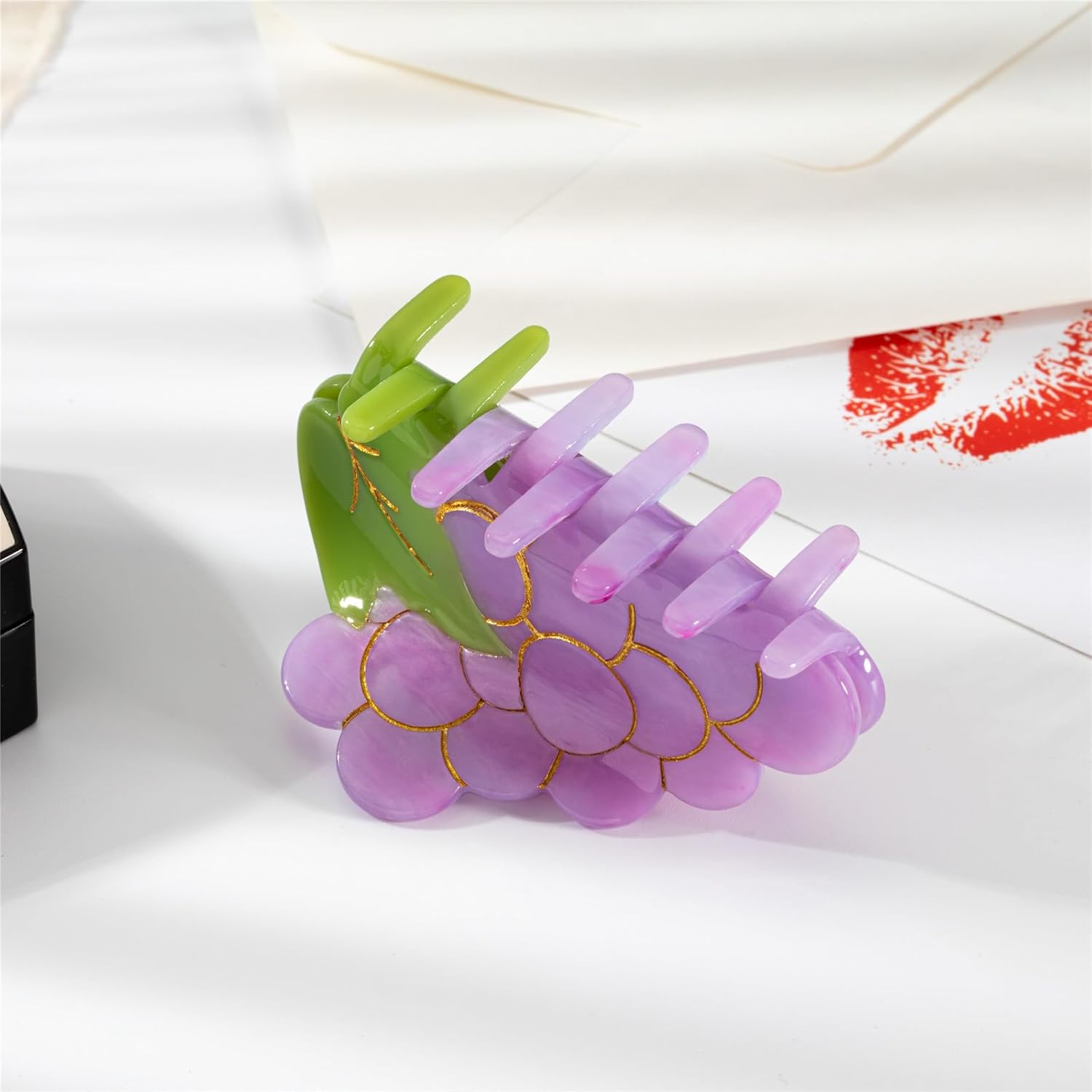 Fruit Grape Shaped Hair Claw Clip Fashion Summer Beach Medium Hair claw clips Strong Hold Hair Jaw Barrettes Hairpins Hair Ponytail Holder Decor Accessories for Women Thin Thick Curly Fine Hair - Image 3