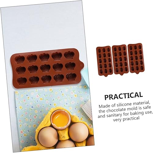 Miniatura 6 de TEHAUX Molde de silicona para corona, moldes de goma de silicona, moldes para dulces, moldes de silicona antiadherentes, barra de energía, molde de