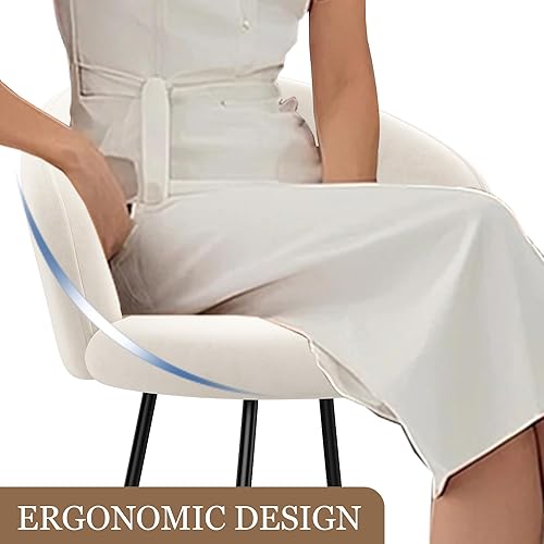 Miniatura 4 de Juego de 2 taburetes de bar de altura de mostrador, taburetes de bar de terciopelo de 24 pulgadas, taburetes de bar modernos con respaldo, taburete