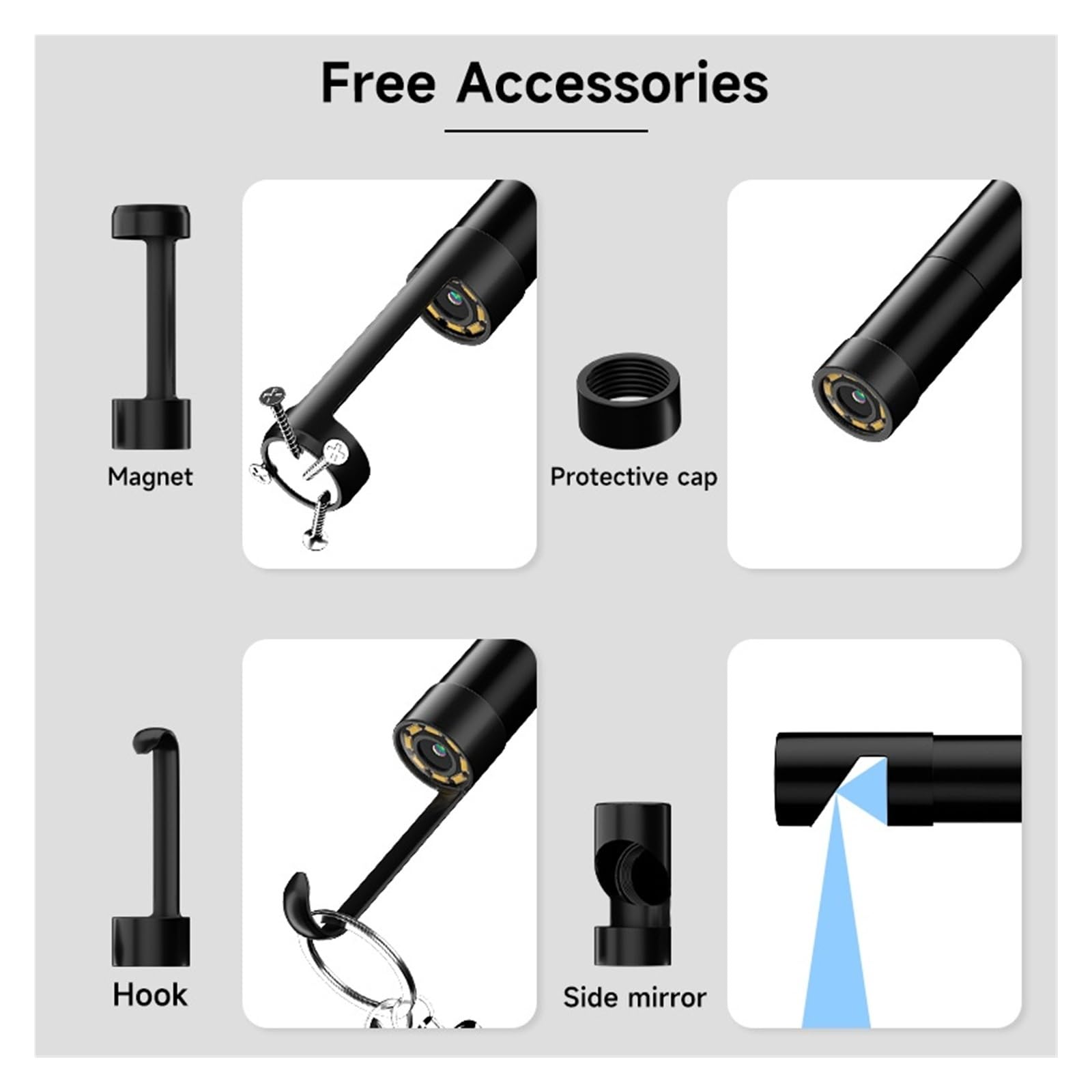 Endoskop, Bezprzewodowy endoskop Auto 8mm kamera 1920P HD inspekcyjna IP67 WiFi boroskop