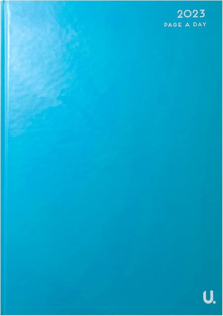 AuroraUK 2023 Diary A4 Page A Day Yearly Diary with HardBack Cover (Cornflower Blue)
