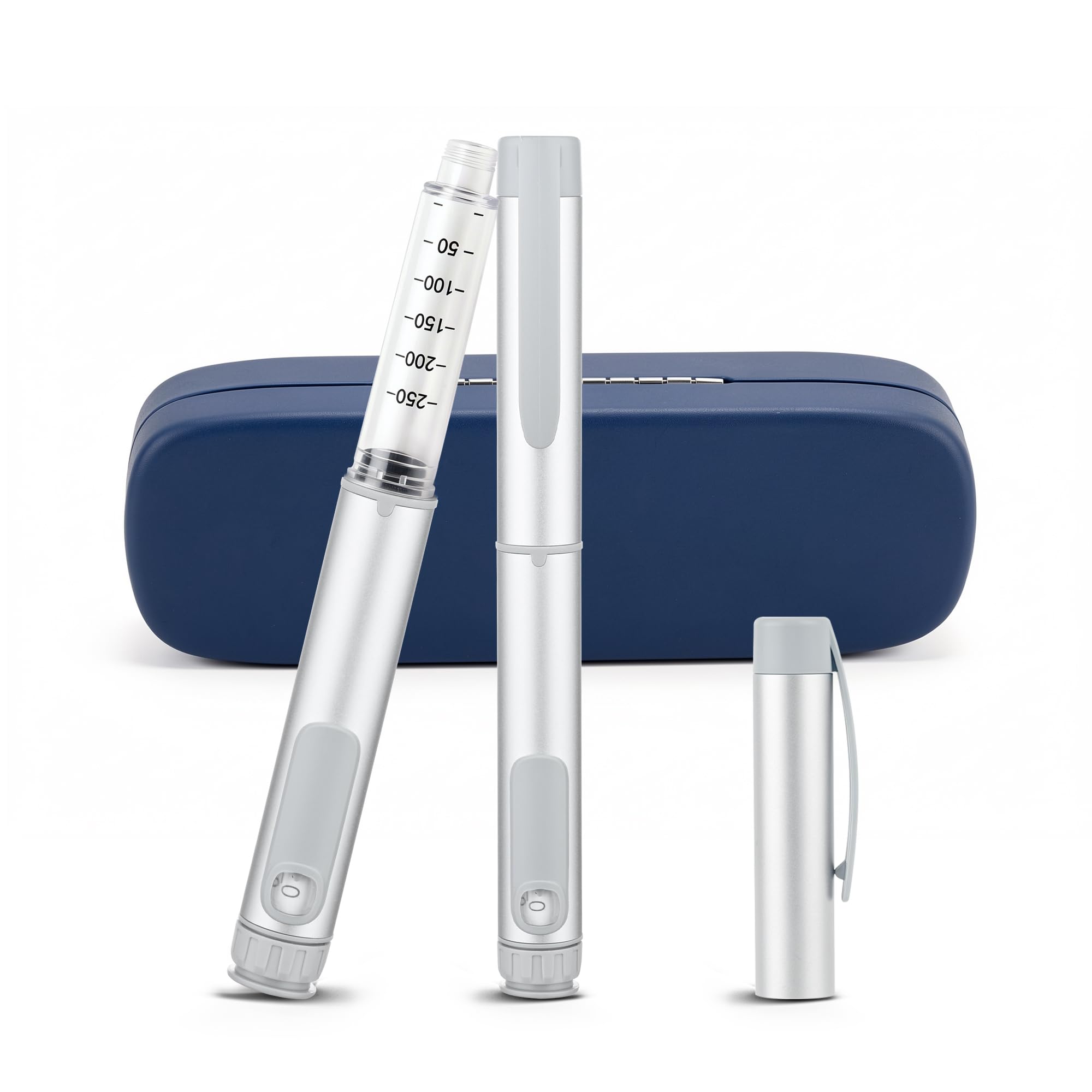 80Unit V2 Peptide Pen Injector, Reusable with Storage Box (Silver)