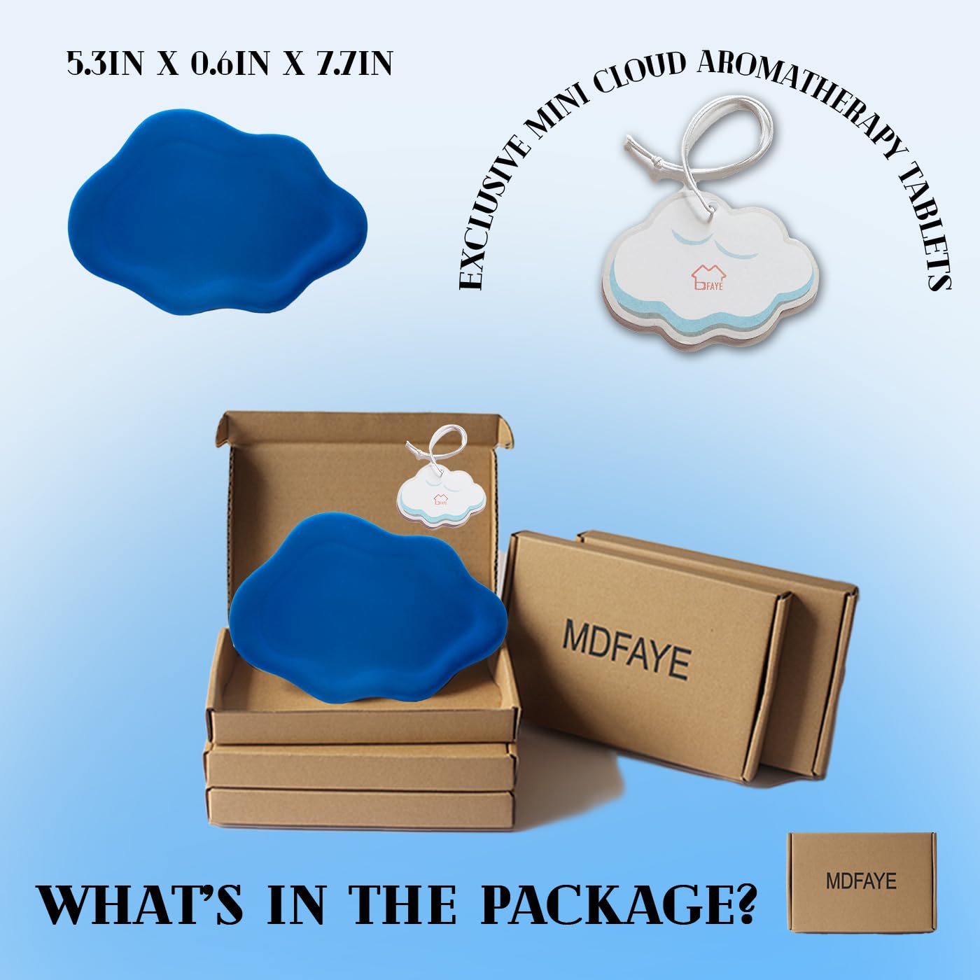 MDFAYE Jewelry Dish Trinket Tray for Women, Ring Dish Holder, Unique Cloud Shape Ceramic Plate Cute Things Vanity Aesthetic Room Decor Mother's Day Birthday ()