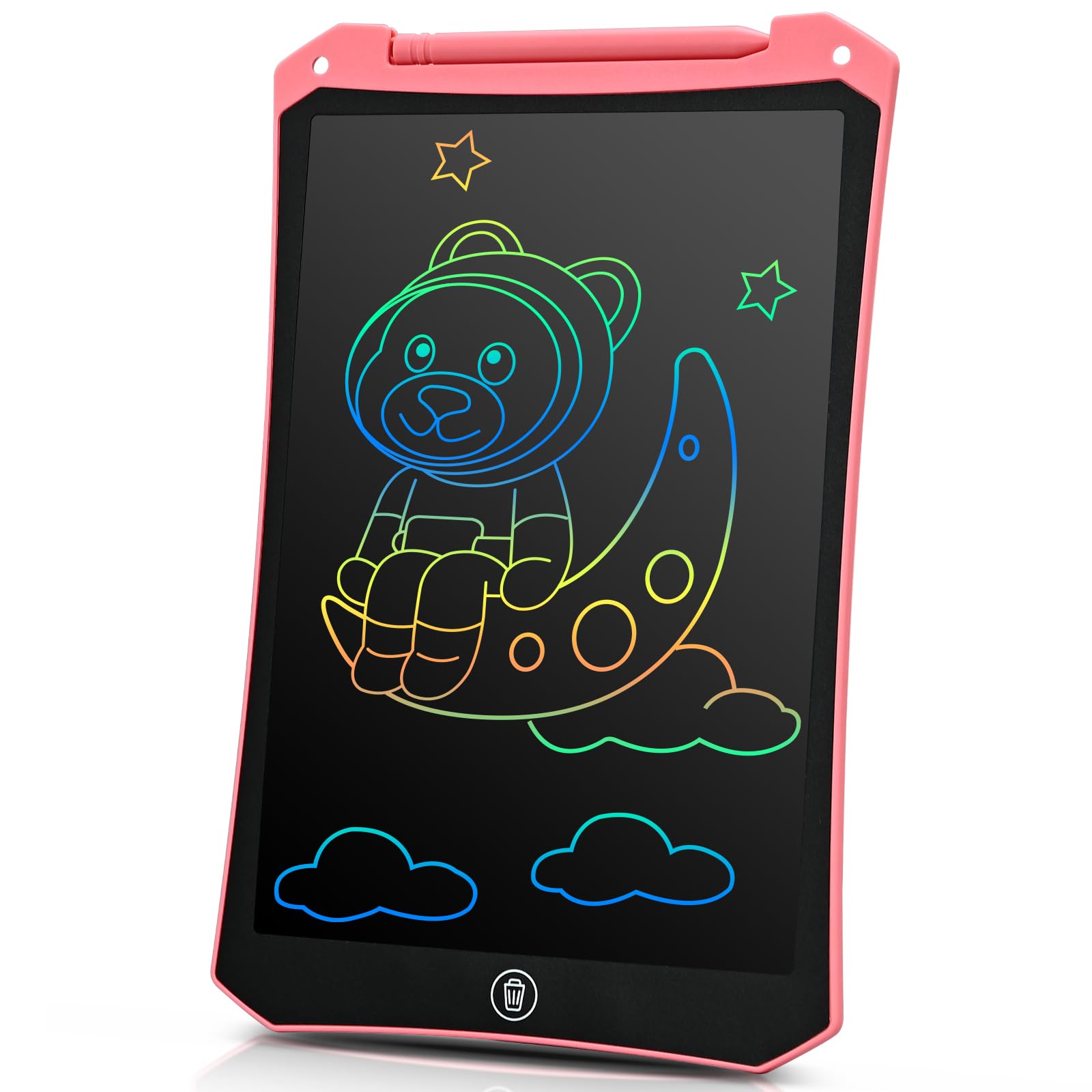 BlueSwan Pizarra Infantil LCD 8.5 Pulgadas, Tableta Escritura Magnetica, Tableta Dibujo Niños Borrable con Protección Ocular para 3-12 Años, Juguetes de Viaje, Regalo de Cumpleaños y Navidad Rosa
