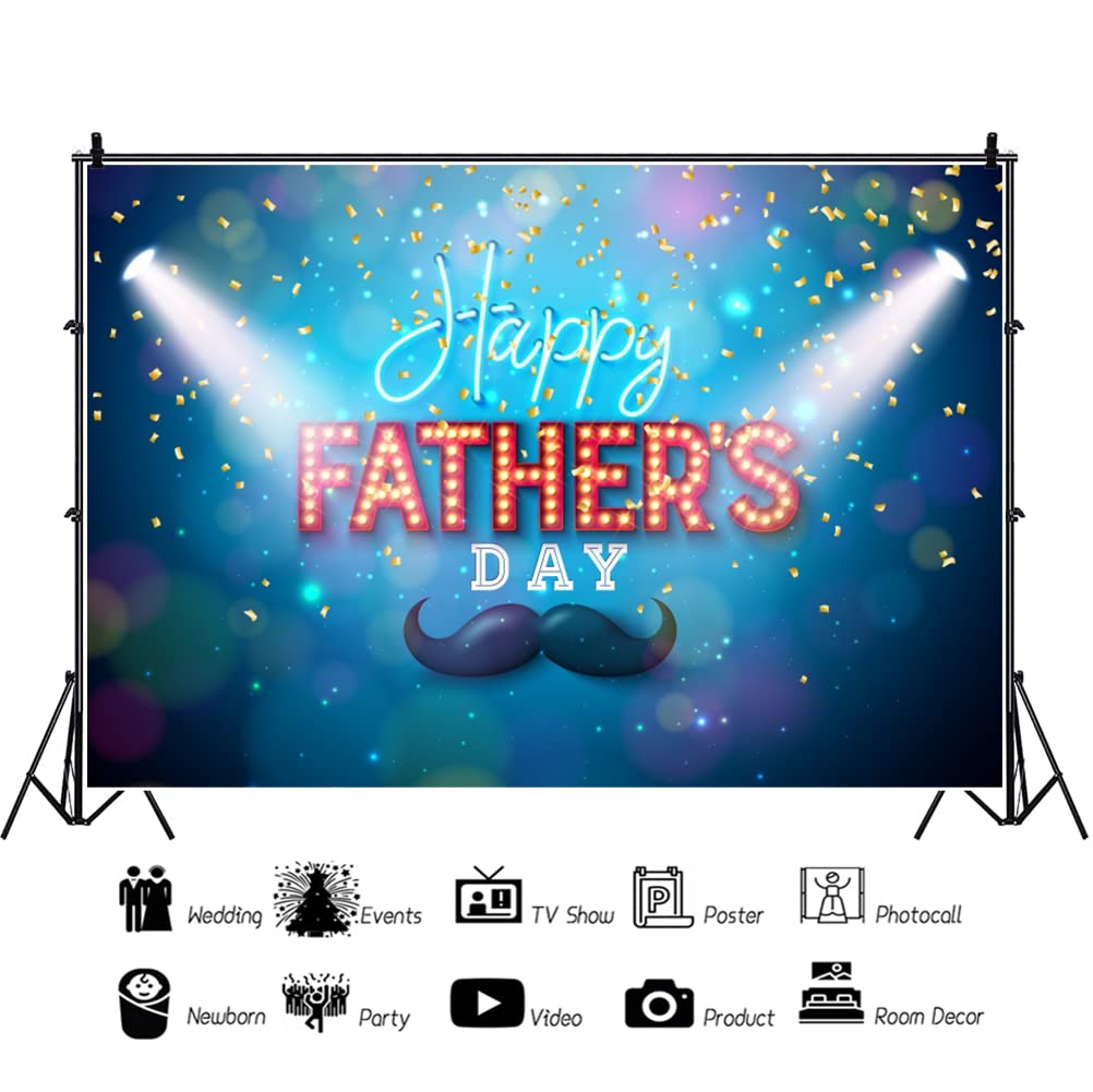 Striscione Decorativo Per Festa Del Papà - Forma Di Barba Glitter Blu - Ghirlanda Per Sfondo Fotografico - Forniture Per Feste