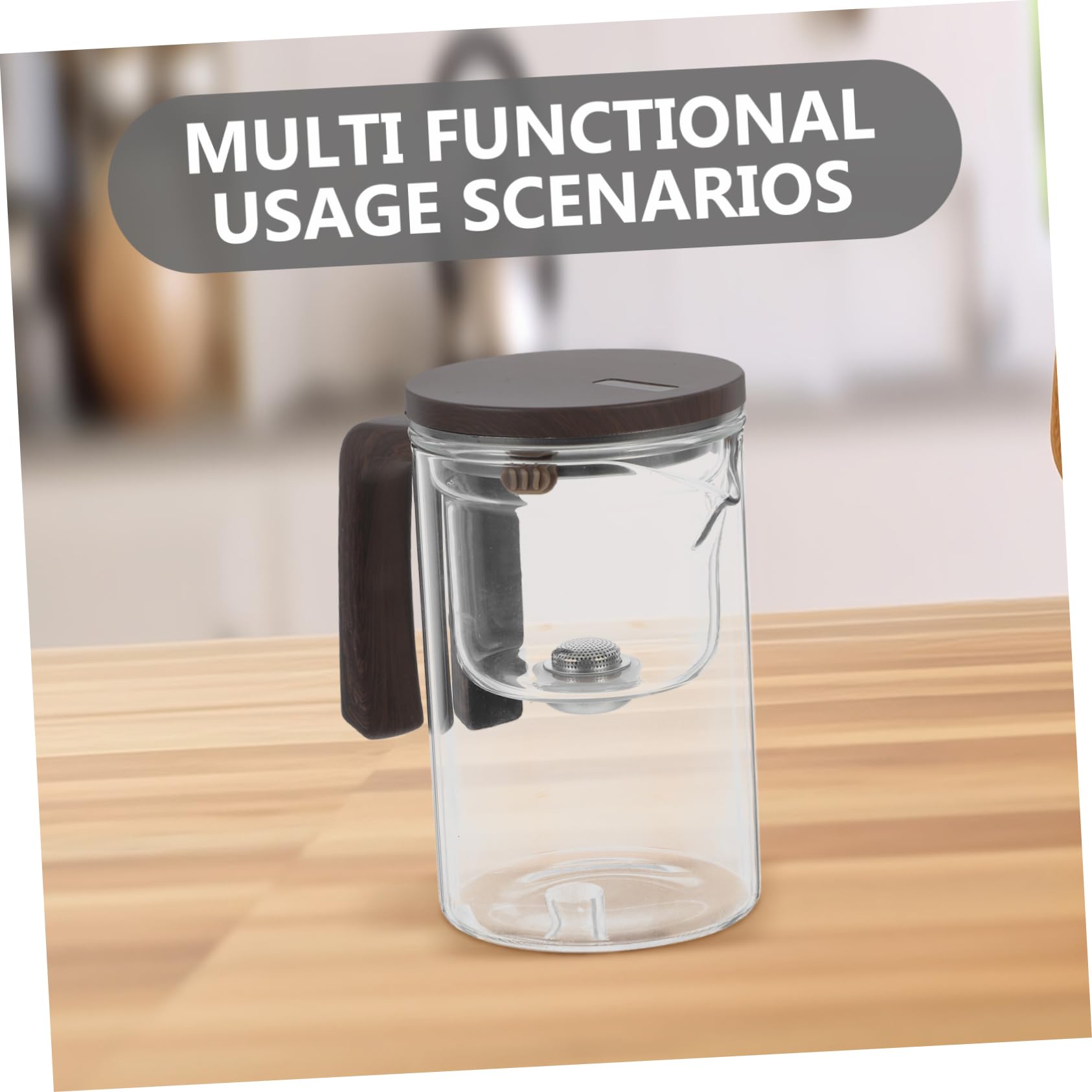 Alipis Tetera de Vidrio con Infusor Extraíble de Hecha Mano para Infusionar Sueltas y Flores Tetera de Vidrio con Infusor para Té Caliente