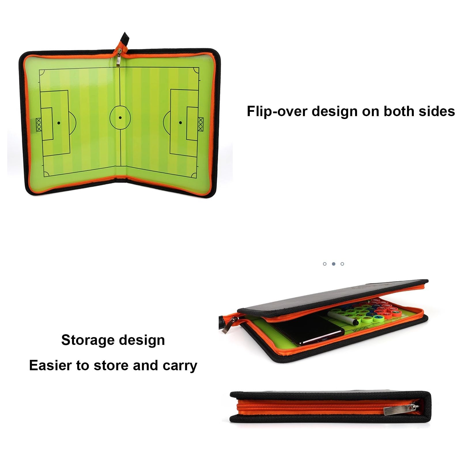 Lavagna Tattica Calcio, Lavagna Magnetica Calcio, Cartellina Allenatore Calcio Portatile, per Insegnare e Formazione