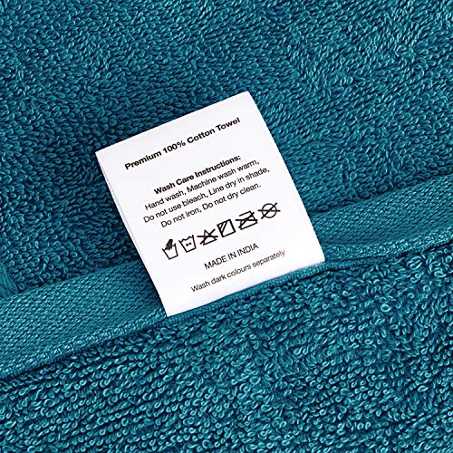 Image of Amazon Brand - Solimo 100% Cotton 3 Piece Towel Set, 500 GSM (Turquoise Blue)